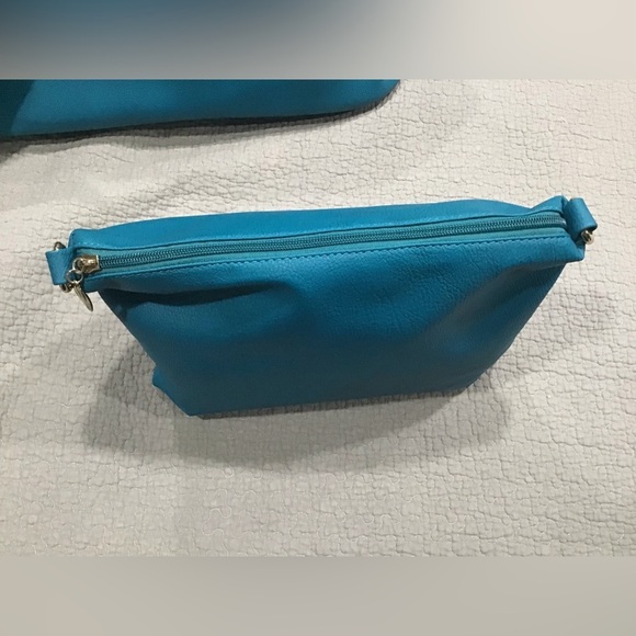 NWT Black Rivet 3-in-1 Handbag Shoulder Tote Zipper Carry-All Turquoise & Brown - Picture 3 of 11